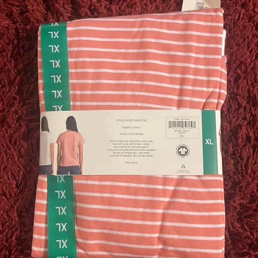 ECOTHREADS 100% ORGANIC COTTON 2 SHORT SLEEVE TEES Small New With Tag - Picture 5 of 6